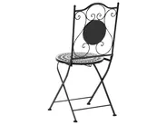 Bistro Set klappbar COMISO Metall Schwarz / Weiß_982147