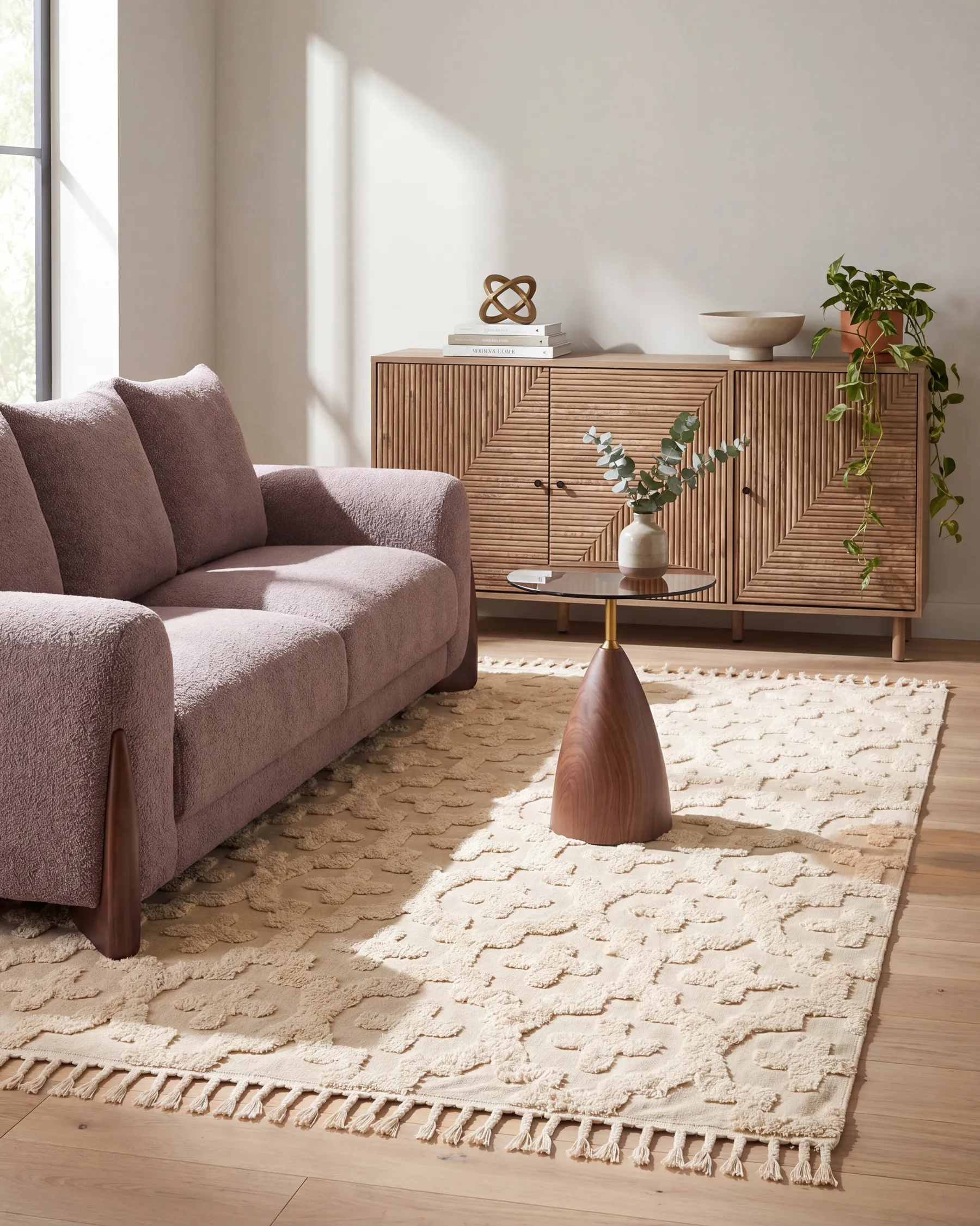 Rug ITANAGAR Beige 140 x 200 cm Cotton_839226