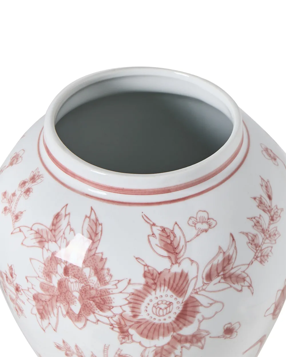Vase mit Deckel SEWILLA 38 cm Porzellan Rot / Weiß_1052908