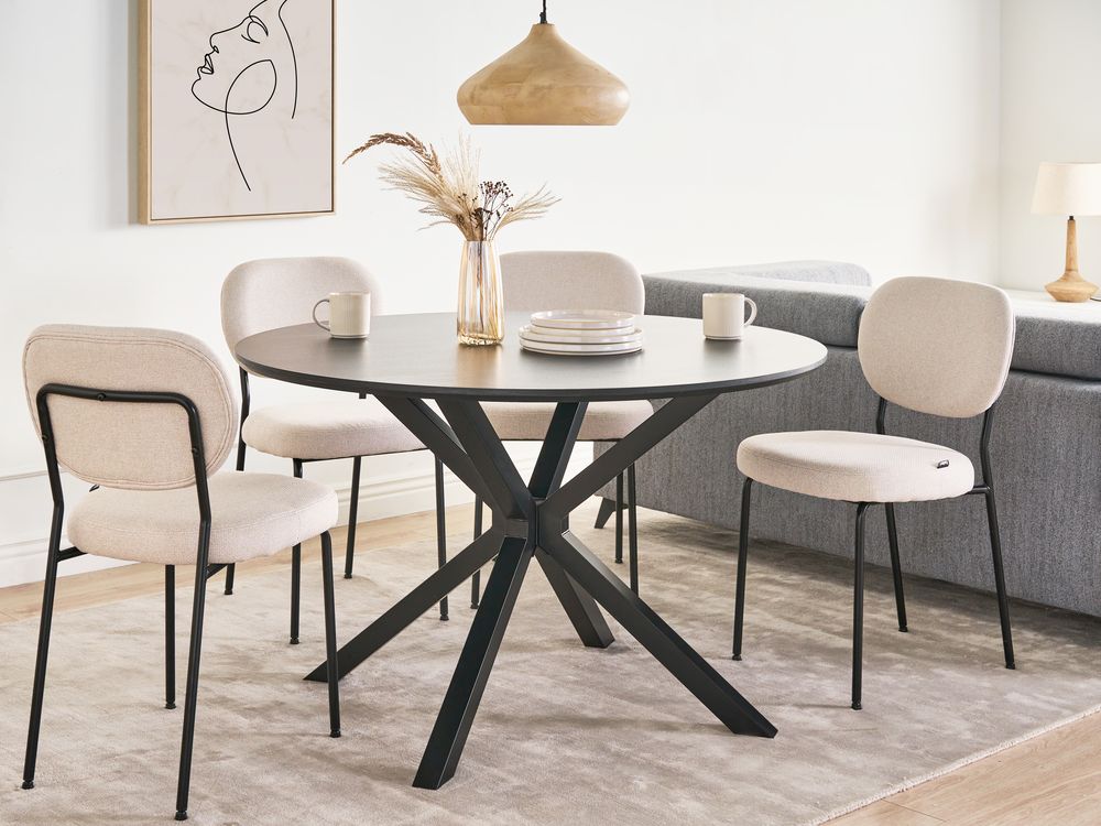 Eettafel FITZROY Zwart 120 cm 120 cm