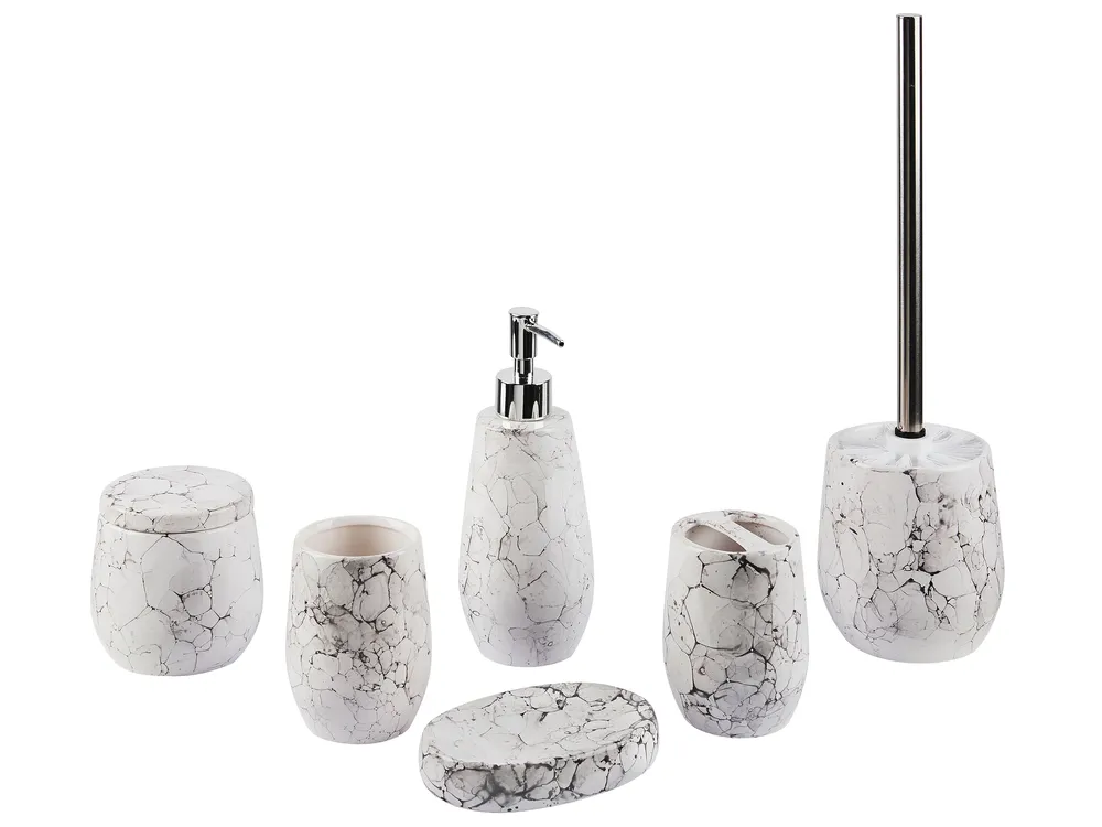 Badaccessoires Set 6-teilig CALLELA Keramik Weiß