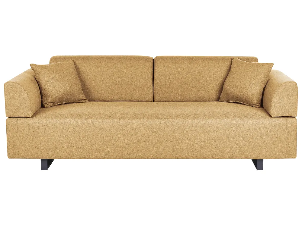 Sofa 3-Sitzer SOKNA mit Tischen Stoff Gelb_953143