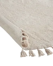 Teppich MITSOBI Beige ø 120 cm Baumwolle_1065177