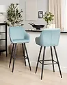 Set mit 2 Barstühlen CASMALIA Samtstoff Hellblau