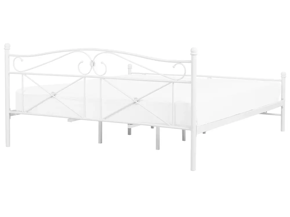Bett mit Lattenrost Metall RODEZ 180 x 200 cm Weiß_740621