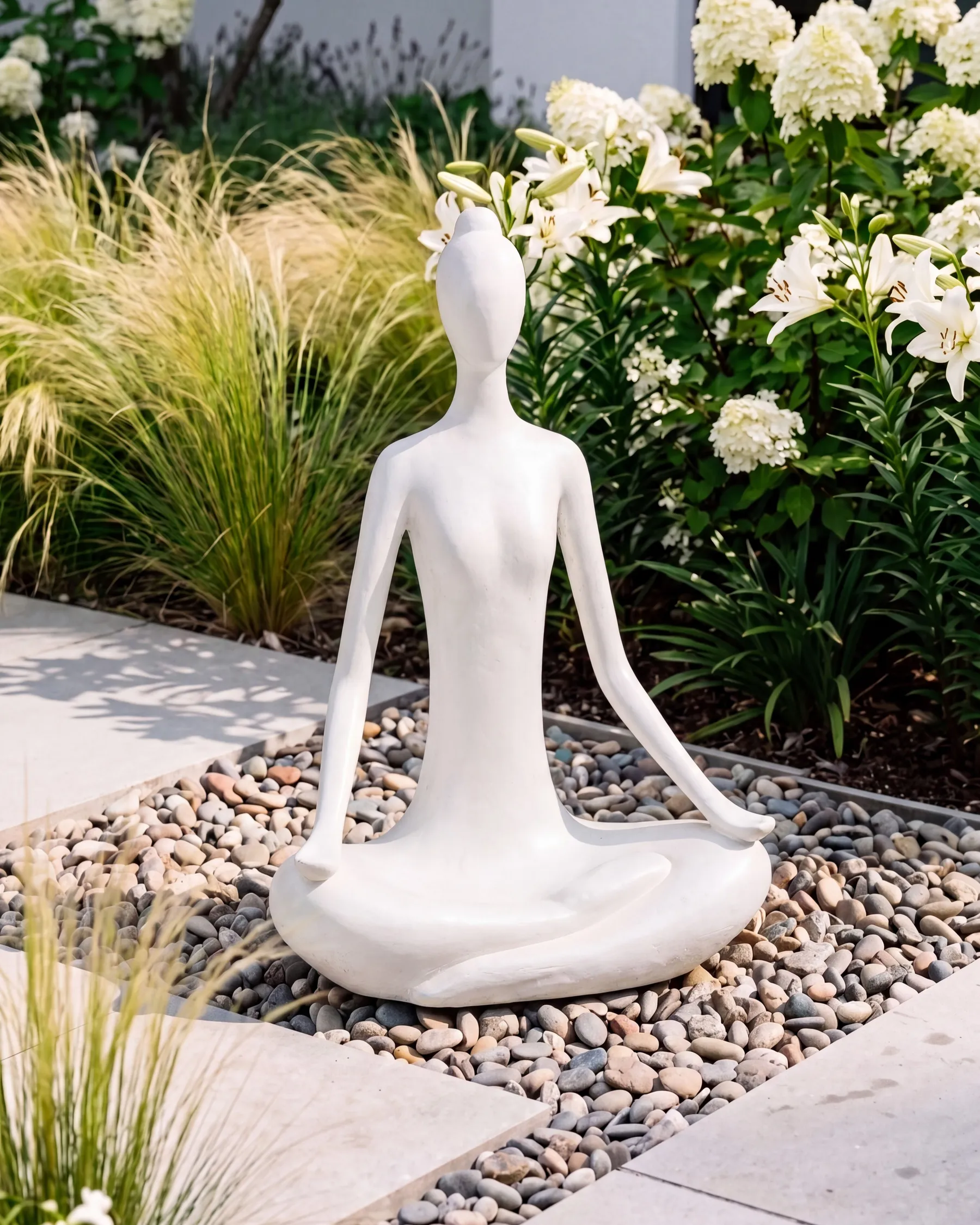 Garden Statue YOGHINA Woman White_1151802