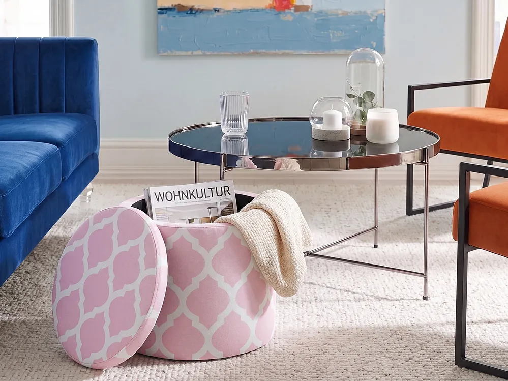 Storage Pouffe TUNICA Cotton Pink_1154946