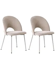 Esszimmerstuhl 2er Set COVELO Samtstoff Beige_1168818