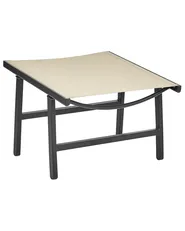 Gartenstuhl MARCEDDI mit Fußstütze Metall Beige_928441