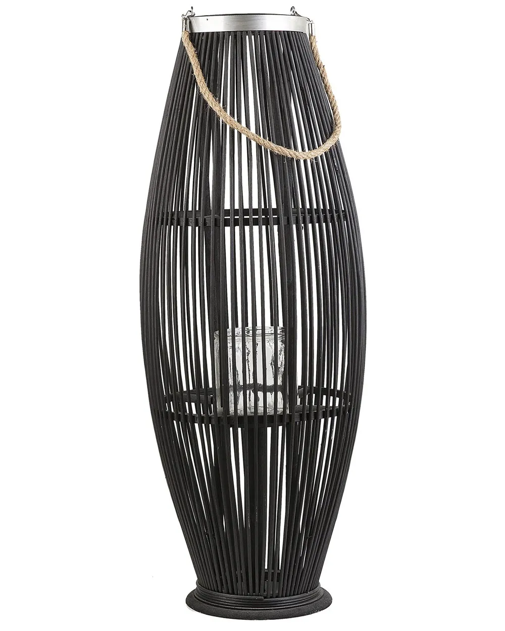 Laterne TAHITI 84 cm Bambus Schwarz