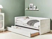Ausziehbett Samtstoff CHAVONNE 90 x 200 cm Cremeweiß_969768