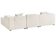 Corner Sofa 3 Seater DOLVA Corduroy Off-White Left Hand_863068
