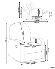 Schaukel-Fernsehsessel FEBE drehbar Stoff Braun_1078672