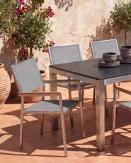 Gartenstuhl 4er Set GROSSETO Edelstahl Grau_818512