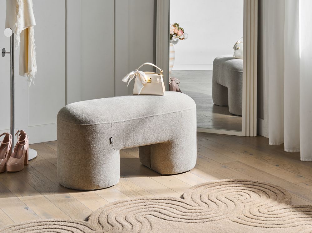 Polsterbank DECORAH Bouclé Hellbeige
