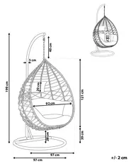 Hängesessel mit Gestell ARSITA Polyrattan Grau_763906
