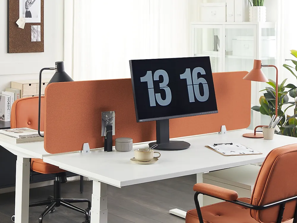 Desk Screen WALLY 130 x 40 cm Light Red_1185934