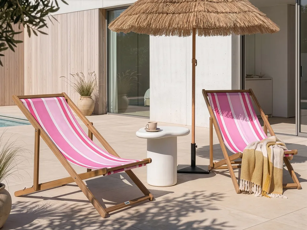 Ersatzstoff für Sonnenliege 2er Set ANZIO/AVELLINO 113 x 44 cm Rosa