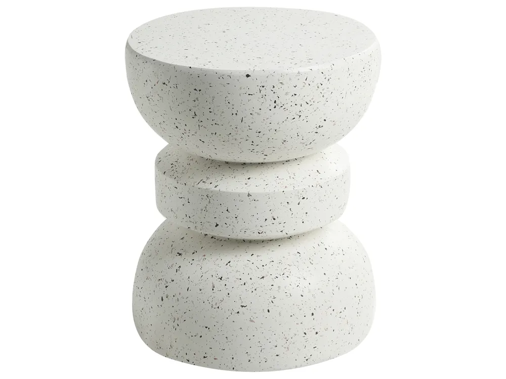 Side Table FALIRO 37 cm 37 cm Terrazzo Effect White Terrazzo