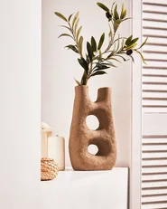 Blumenvase UARU 27 cm Steinzeug Braun_935223