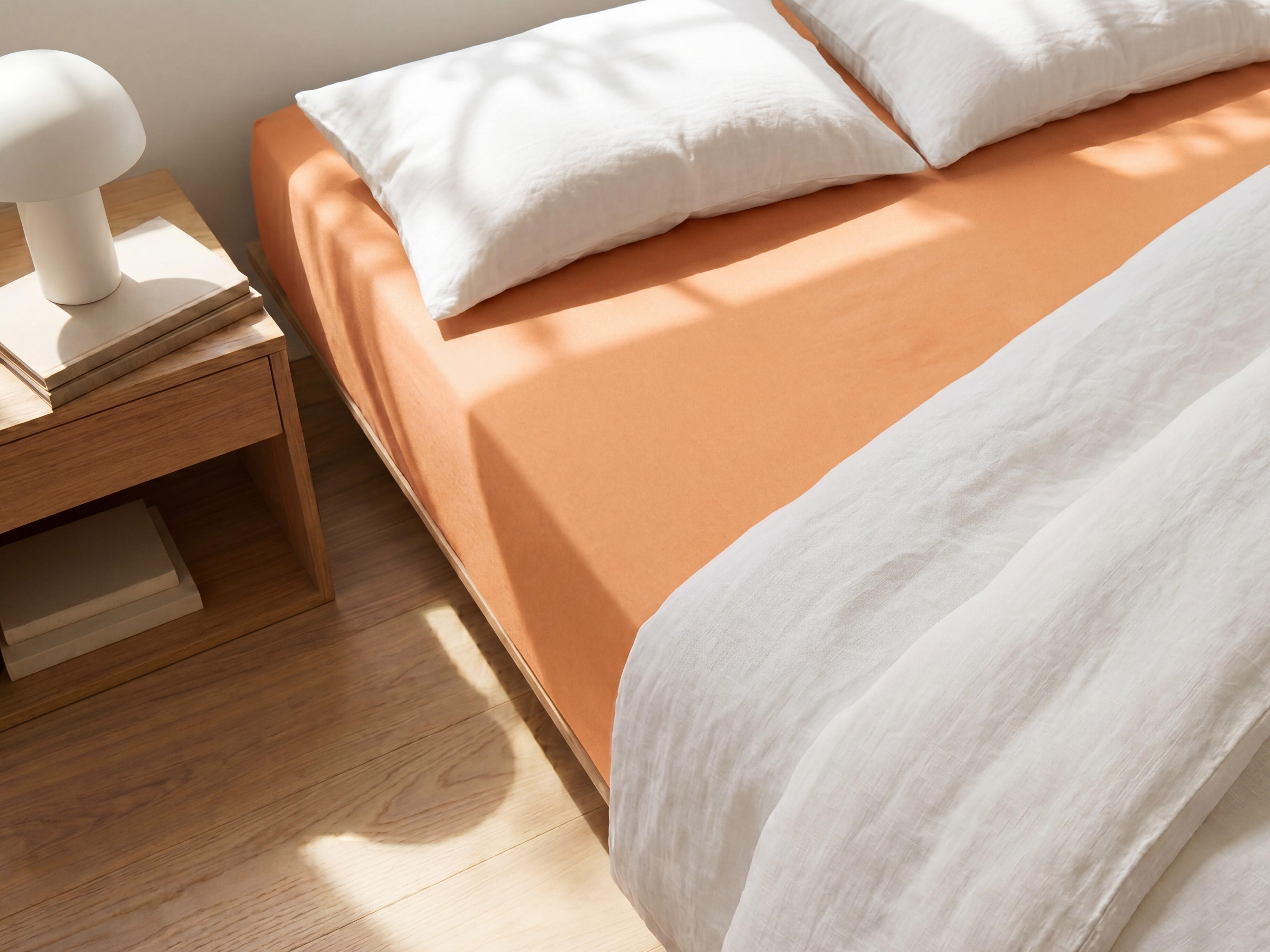Spannbettlaken JANBU 180 x 200 cm Baumwolle Orange
