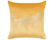 Set of 2 Decorative Cushions MARULA 45 x 45 cm Velvet Mustard Animal Pattern_854620