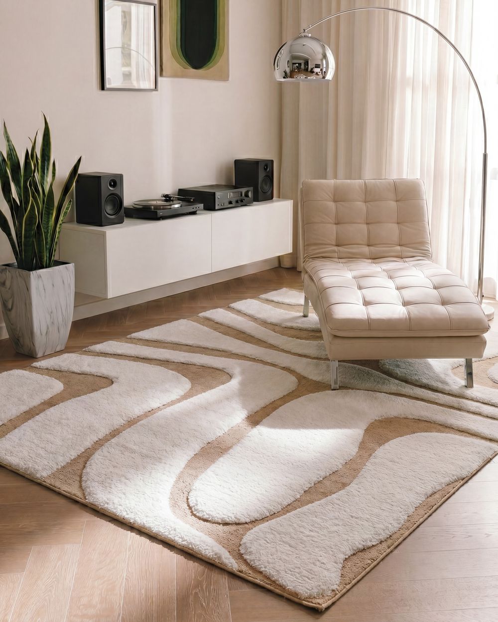 Rug HARTZ Beige/ White 160 x 230 cm