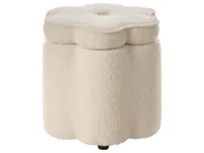 Pouf mit Stauraum FLOWER Blume Bouclé Cremeweiß_1086502