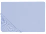 Spannbettlaken JANBU 160 x 200 cm Baumwolle Hellblau_845870