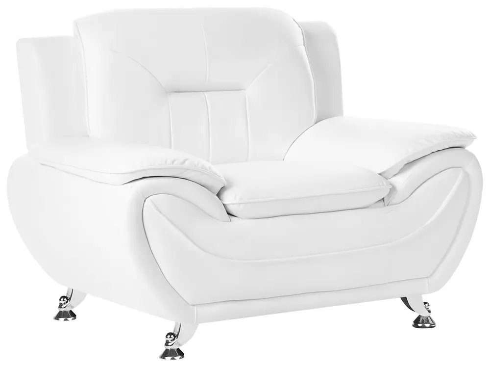 Sofa Set 6-Sitzer LEIRA Kunstleder Weiß_1058902