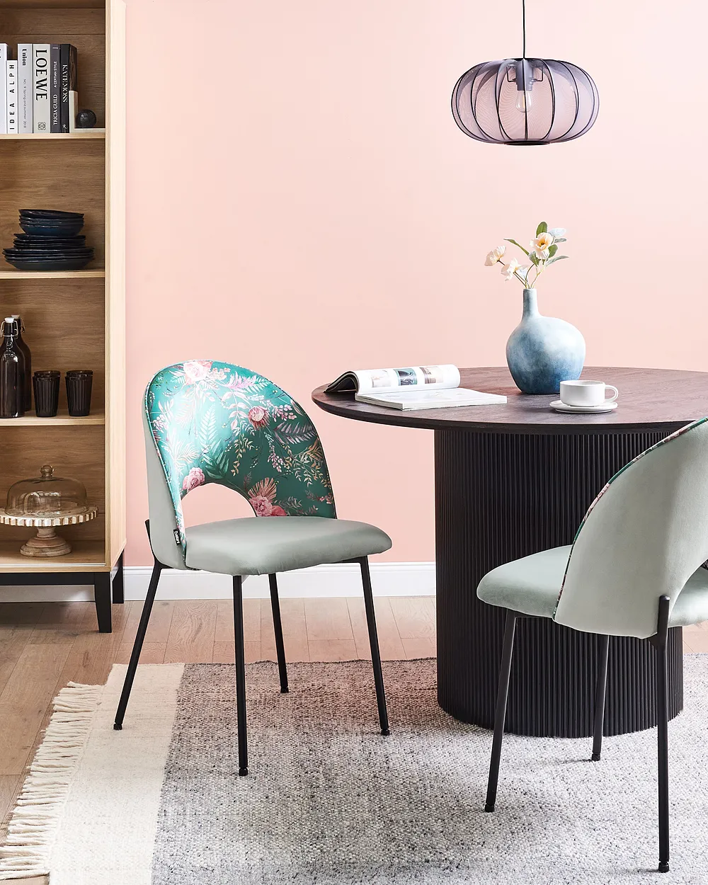 Set of 2 Dining Chairs COVELO Velvet Mint Green_1150877