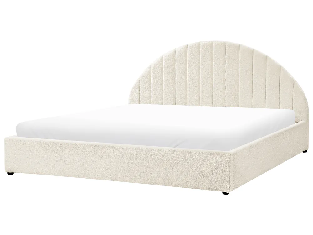 Bett mit Stauraum CHADENET Bouclé Cremeweiß 180 x 200 cm_942193