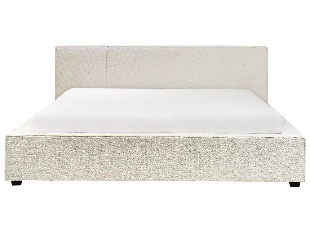 Bett mit Lattenrost Bouclé MIRANDE 180 x 200 cm Cremeweiß_1183980