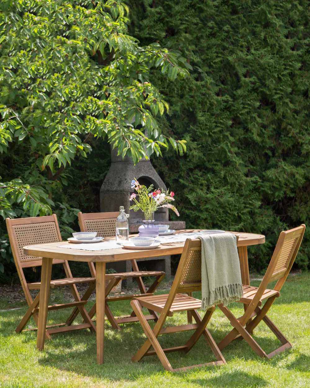 Gartenstuhl 4er Set PARAGGI zertifiziertes Akazienholz Dunkelbraun