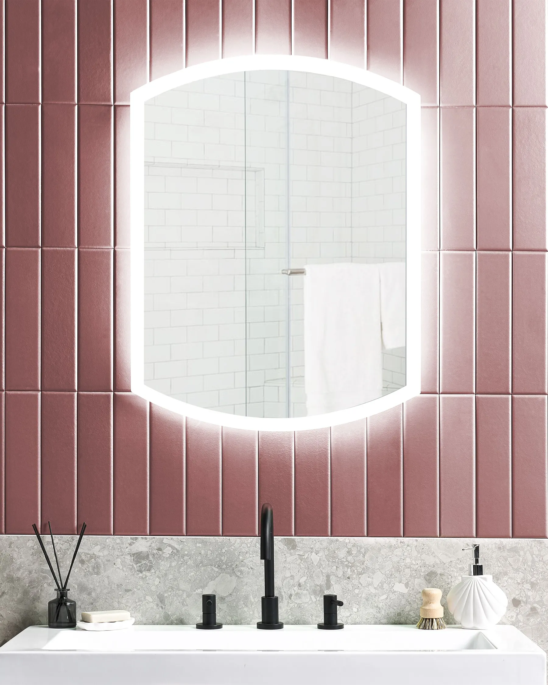 LED-Badezimmer-Spiegel BEZIERS 60 cm 78 cm Silber_844357