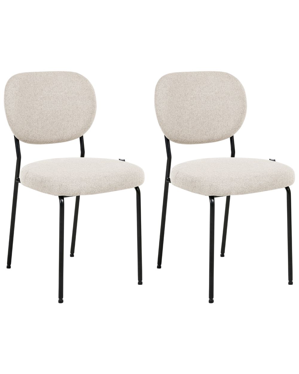 Set of 2 Dining Chairs LOLETA Fabric Light Beige