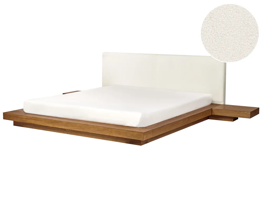 Bett mit Lattenrost Bouclé ZEN 180 x 200 cm Naturfarbene Esche