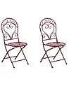 Set of 2 Garden Chairs ALBINIA Metal Burgundy