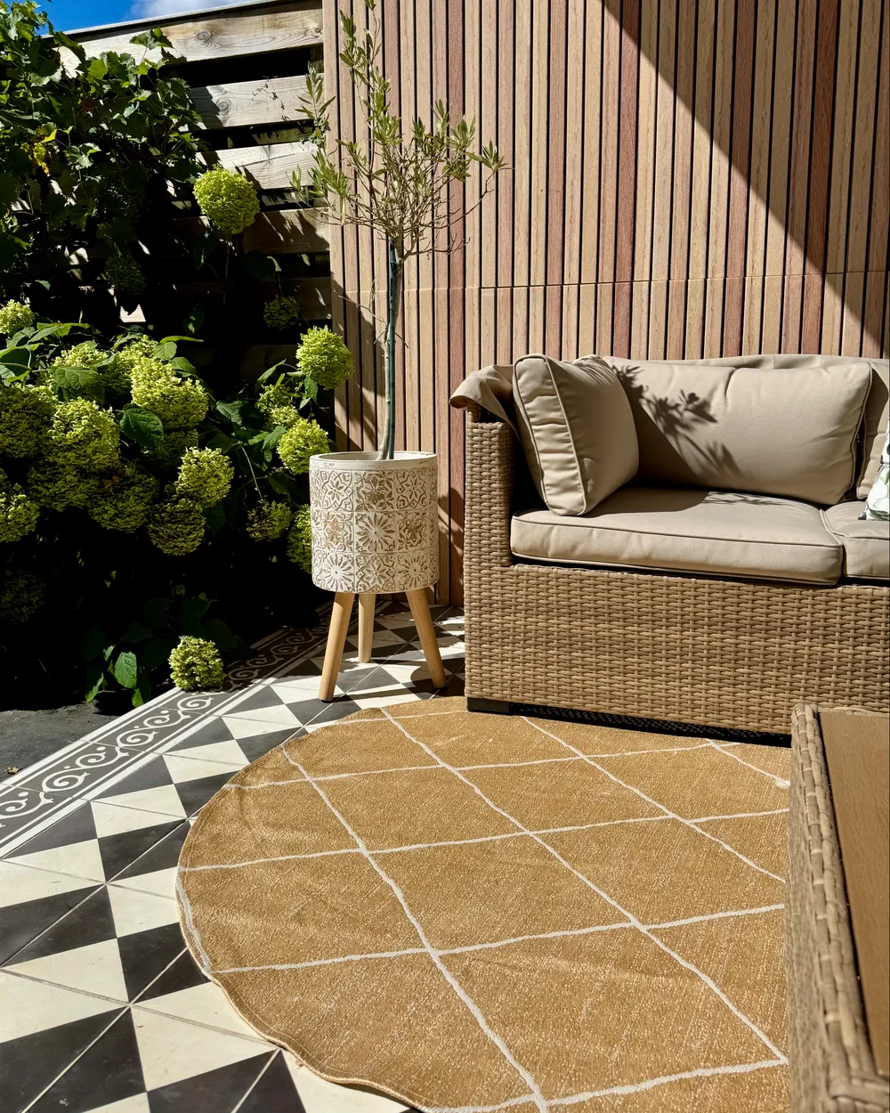 Outdoorteppich GWALIOR Beige ø 120 cm_1031301