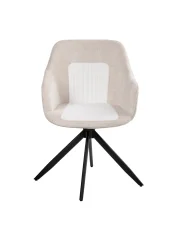 Set of 2 Dining Chairs Swivel LIKELY Fabric White_1042502