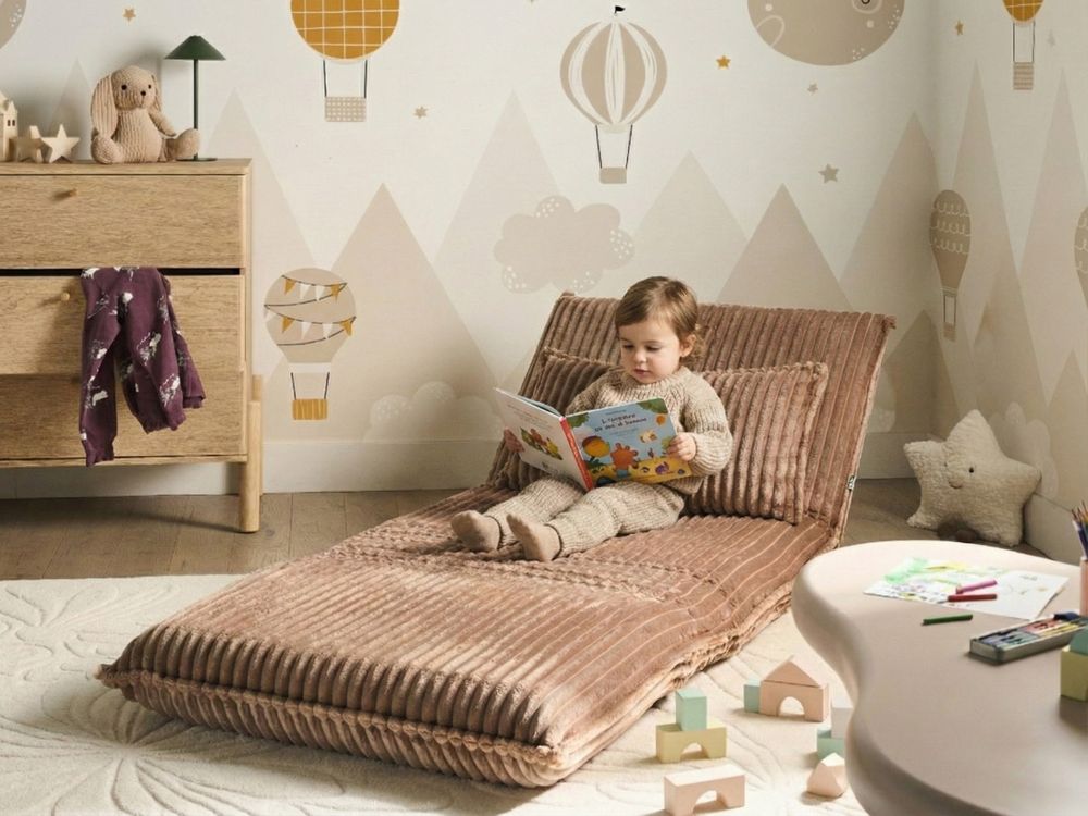 Single Sofa Bed LYSEKIL Corduroy Light Brown
