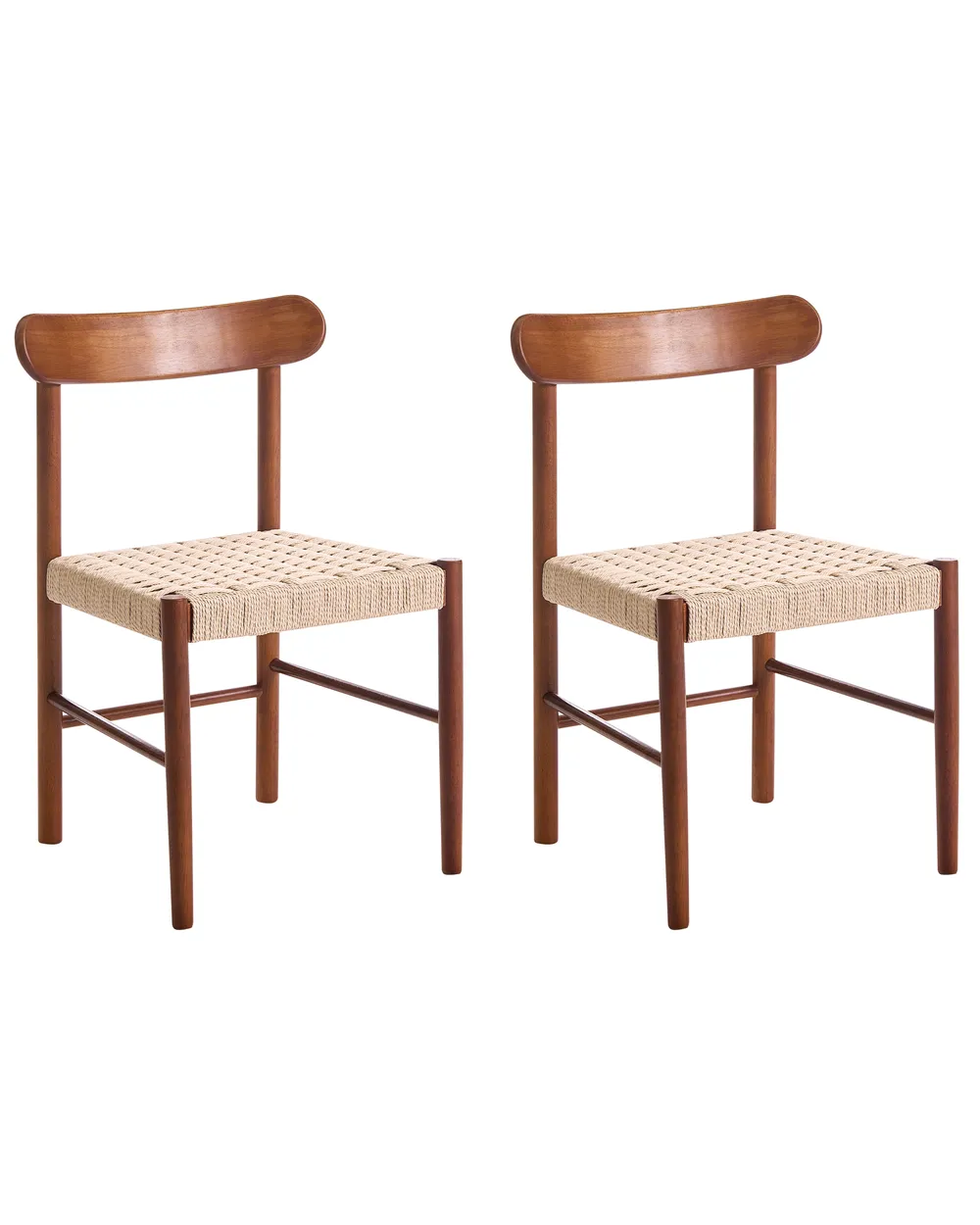 Esszimmerstuhl 2er Set EAGAN Holz Braun / Beige