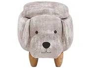 Storage Animal Stool DOGGY Dog Velvet Beige_783224