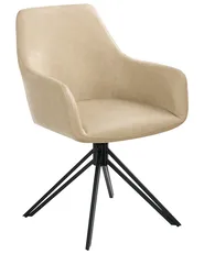 Set of 2 Dining Chairs SANSARC Faux Leather Beige_1026688