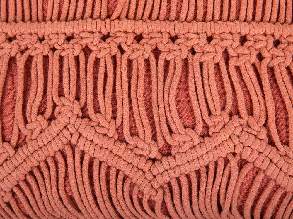 Dekokissen 2er Set AKKOY 45 x 45 cm Baumwolle Orange Geometrisches Muster_768950
