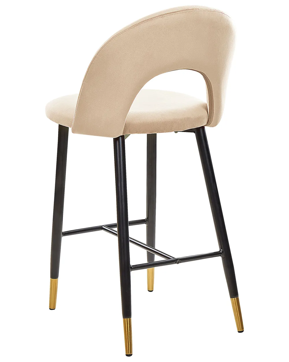 Set mit 2 Barstühlen FALTON Samtstoff Beige_795874