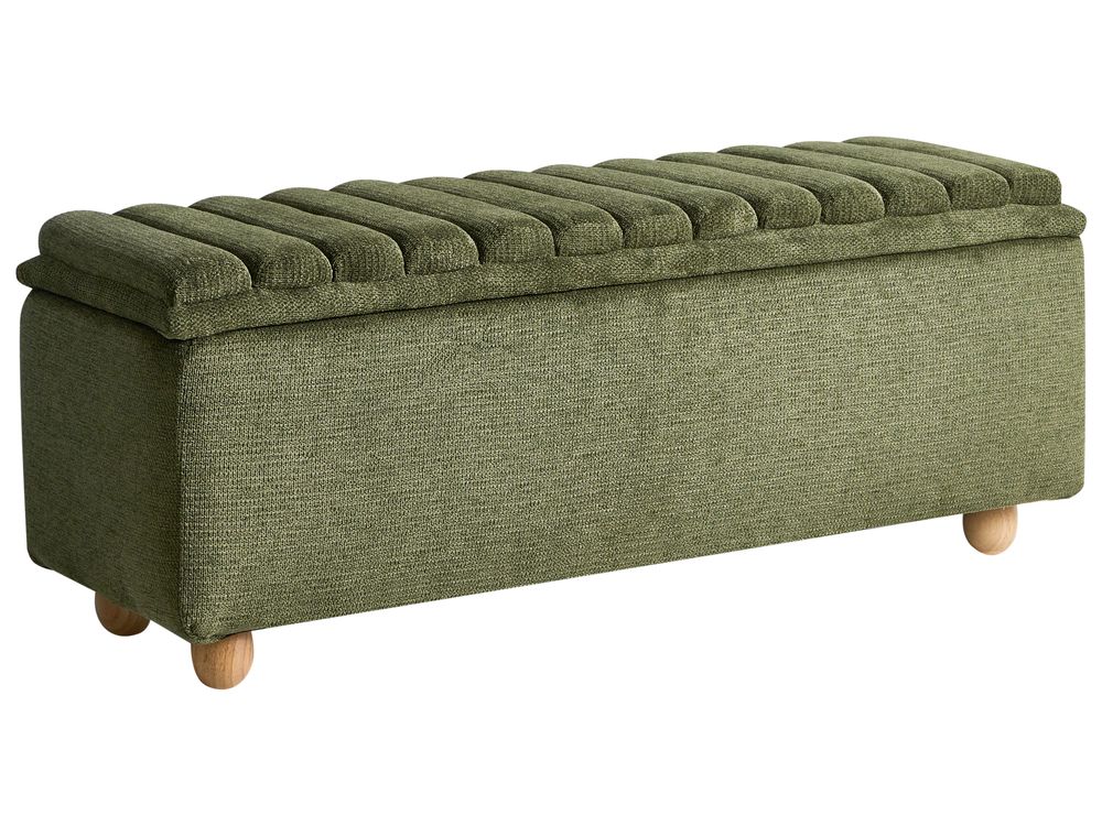 Banc de rangement rembourré SALIDA Tissu Vert