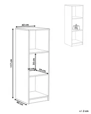 Bücherregal mit 3 Ebenen ZEHNA 117 cm Hellbraun_1026529