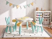 Kids Table with Chairs BUNYAN White/ Blue_1124335