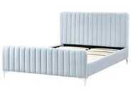 Bett mit Lattenrost Samtstoff LUNAN 140 x 200 cm Hellblau_993667